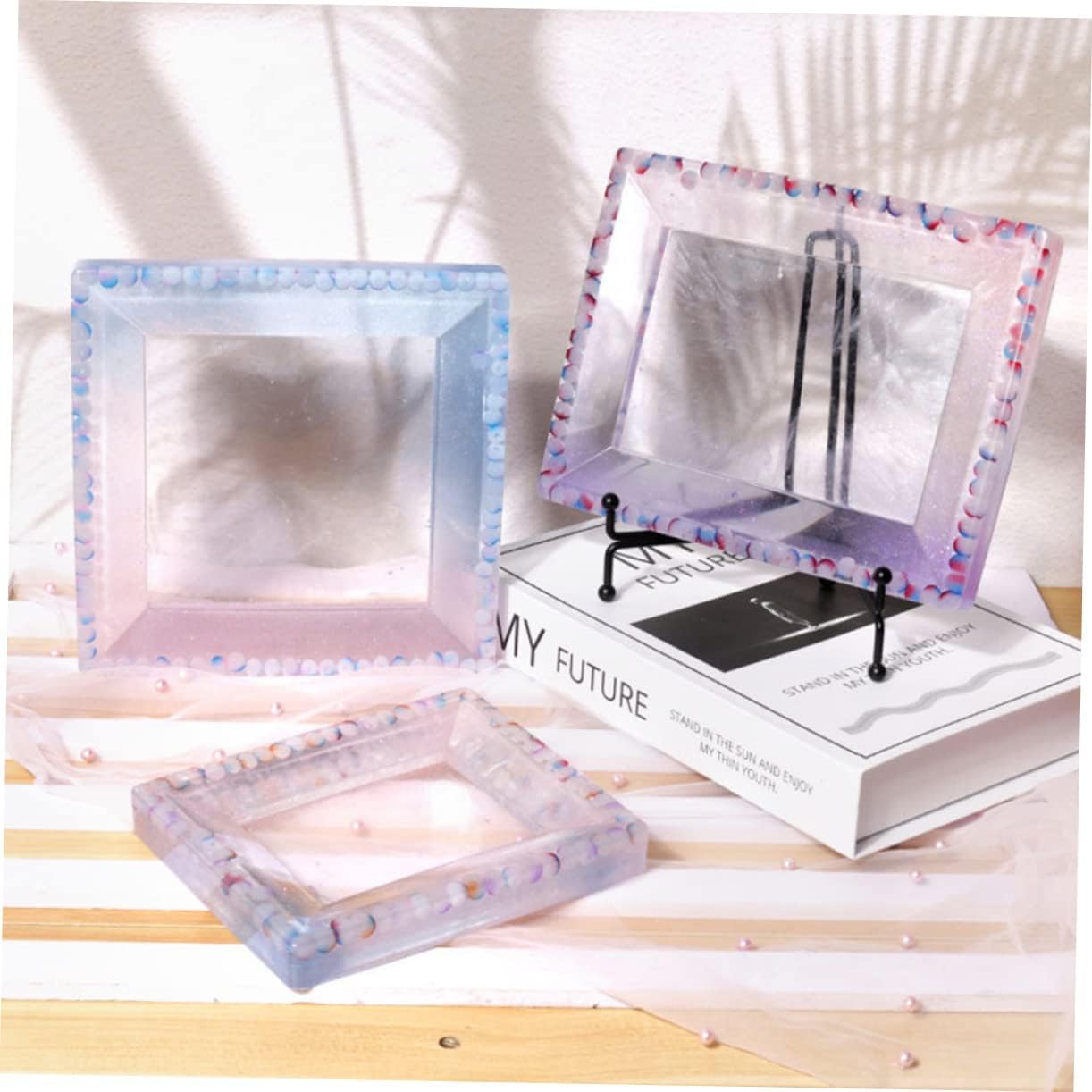 Creative Silicone Photo Frame Molds for DIY Crafting Casting Molds Compatible with Epoxy and More for Unique Home Decor and Art Projects