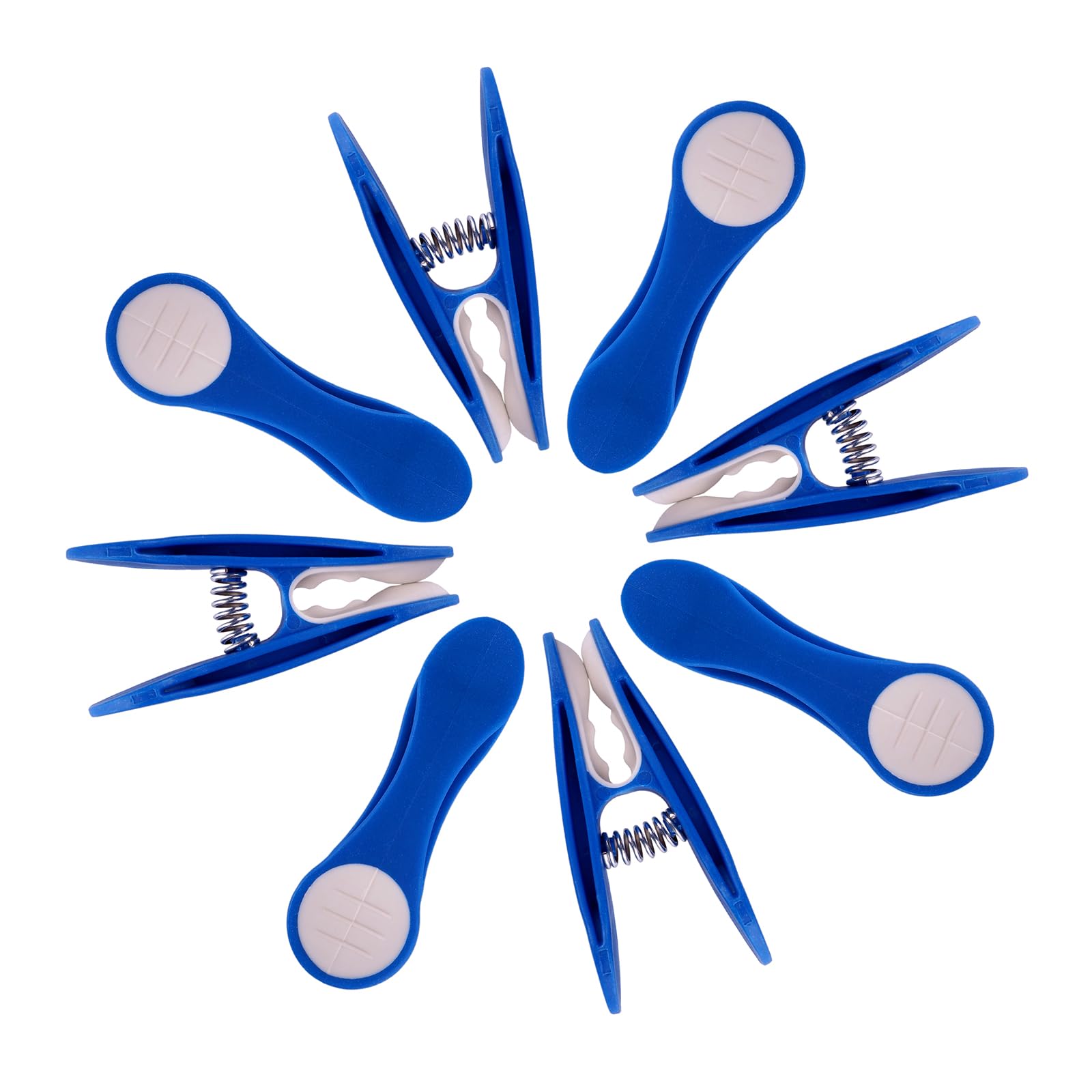 48 Clothes Pegs Laundry Clips with Spiral Springs Made of Stainless Steel and Soft Grip Blue White, Blue-white - Image 2