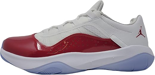 Nike Men's Jordan 11 CMFT Low Basketball Shoes, White/Gym Red-Black, 9 M US
