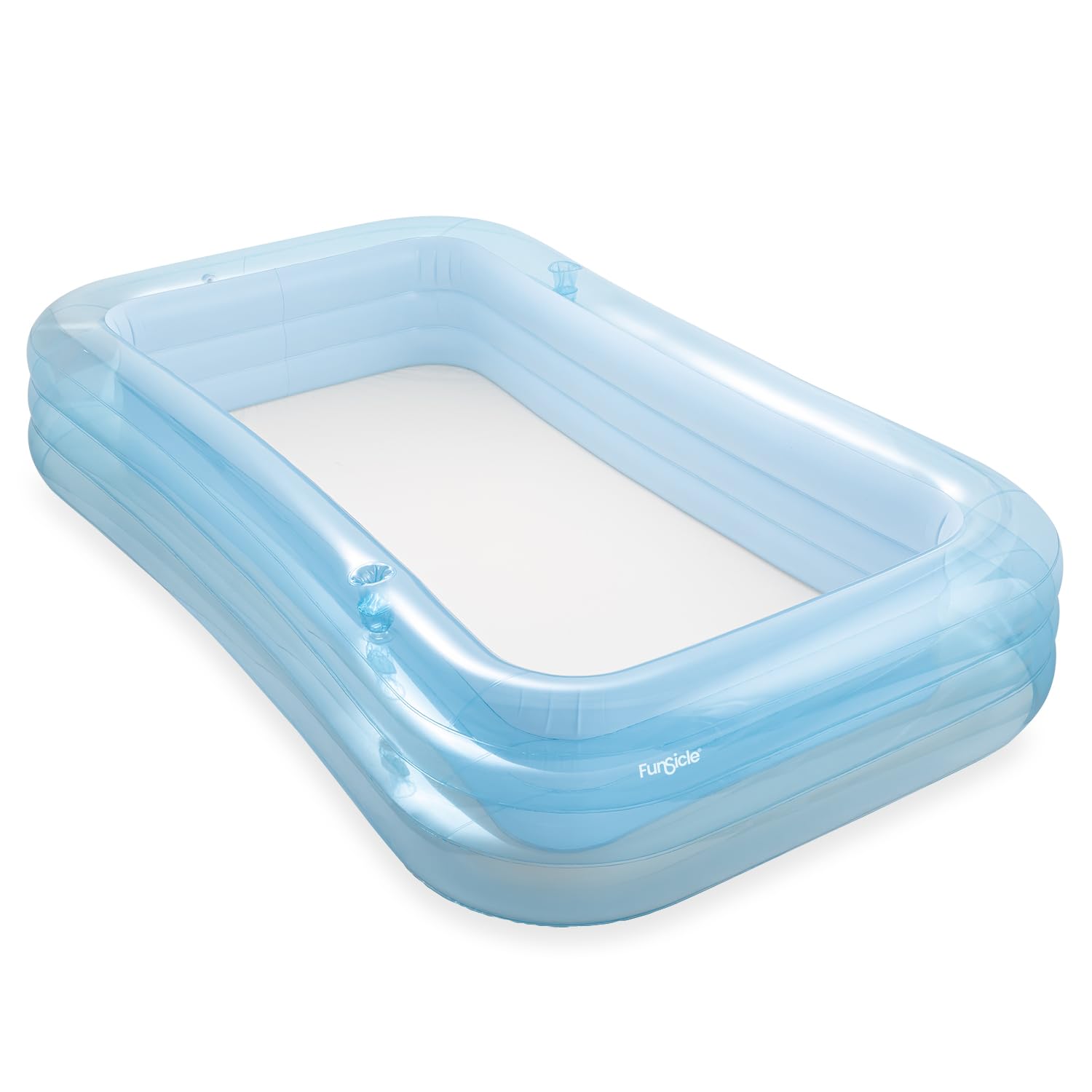 Funsicle AquaSplash aufblasbarer Pool 10 Fuß, 305 x 183 x 56 cm Familienpool, großer Gartenpool für Kinder und Erwachsene, einfach aufzublasender Hinterhofpool mit Reparaturflicken – himmlisches Blau