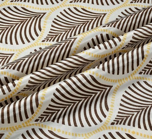 Image of Yarnis Floral Printed Light-Filtering Curtains 9 Feet Long for Long Door Living Room, Coffee Brown, Parda, 1 Piece