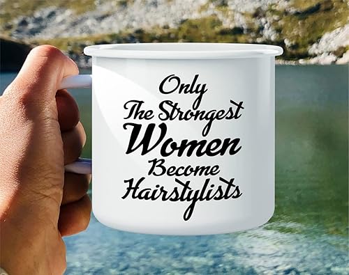 Miniatura 5 de Retreez Only The Strongest Women Become Hairstylists Hairdresser peluquería de 16 onzas esmaltadas de acero inoxidable de metal para campamento
