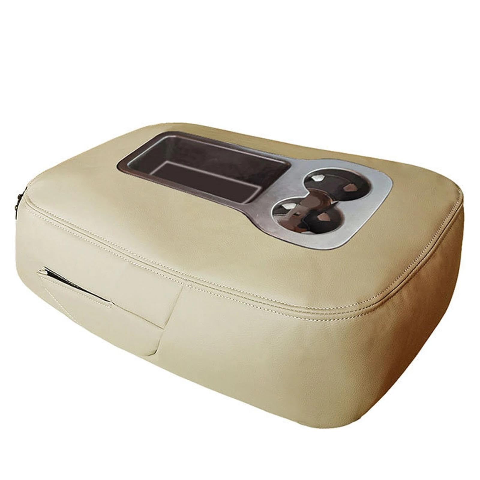 Armes centrales Housse Protection Accoudoir Central Voiture Compatible Pour Silverado Pour Tahoe Pour GMC Pour Sierra 2007-2013(Beige)