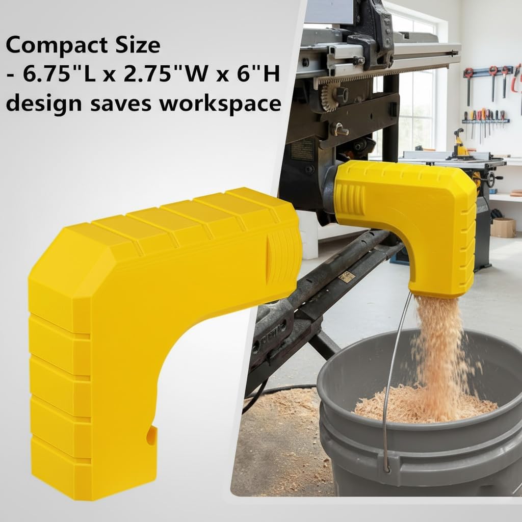 Dust Extraction Adapter for DeWALT Table Saws — 2.5 Inch Dust Collector Connector, Simple Slide-On Installation with Built-In Bag Hook
