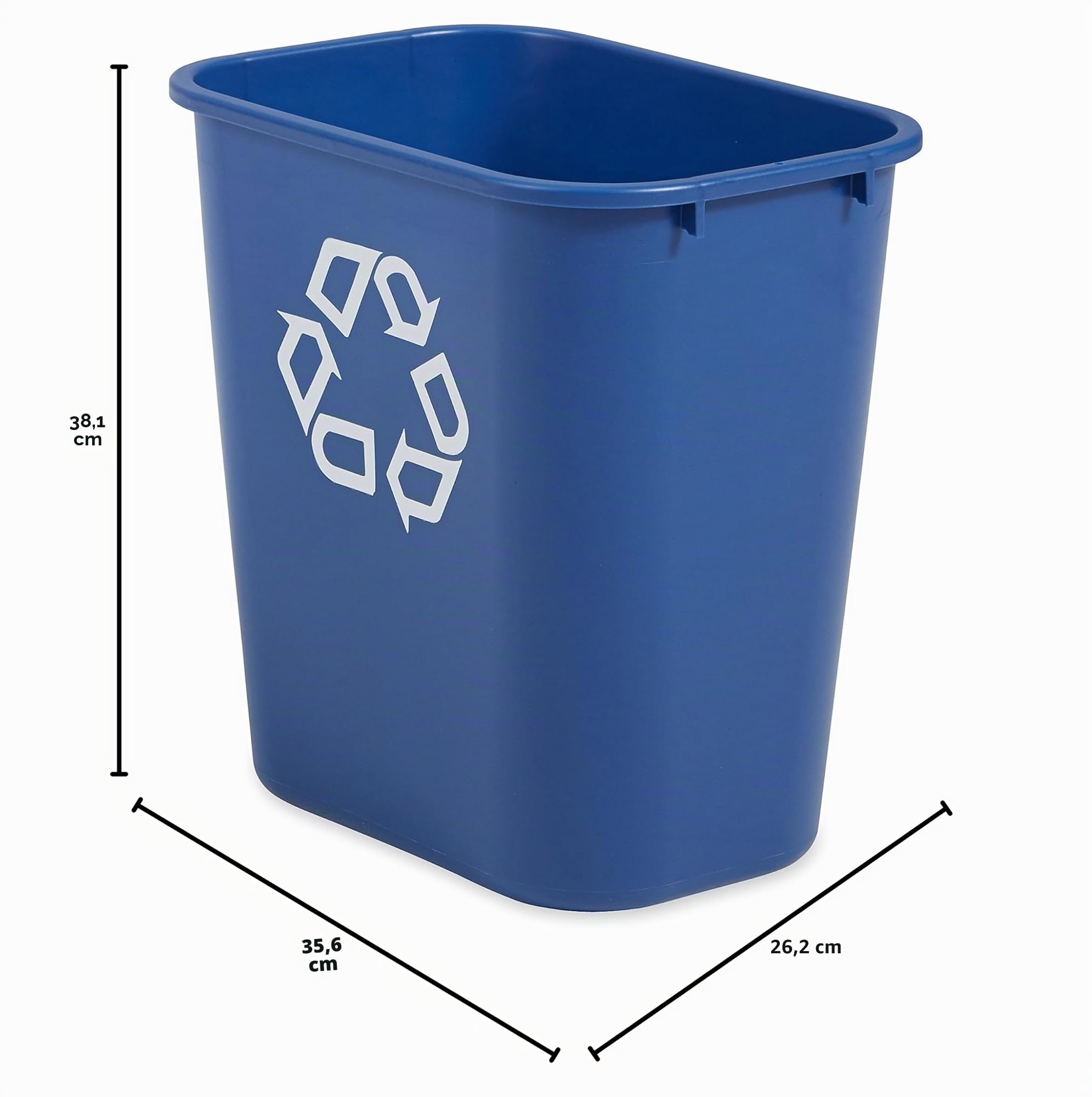 Rubbermaid Commercial Products Recycling-Abfallkorb | Mülleimer für Papier aus Kunststoff | 26 l, Blau