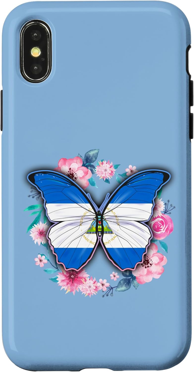 NICARAGUA flag butterfly version Case for iPhone 13