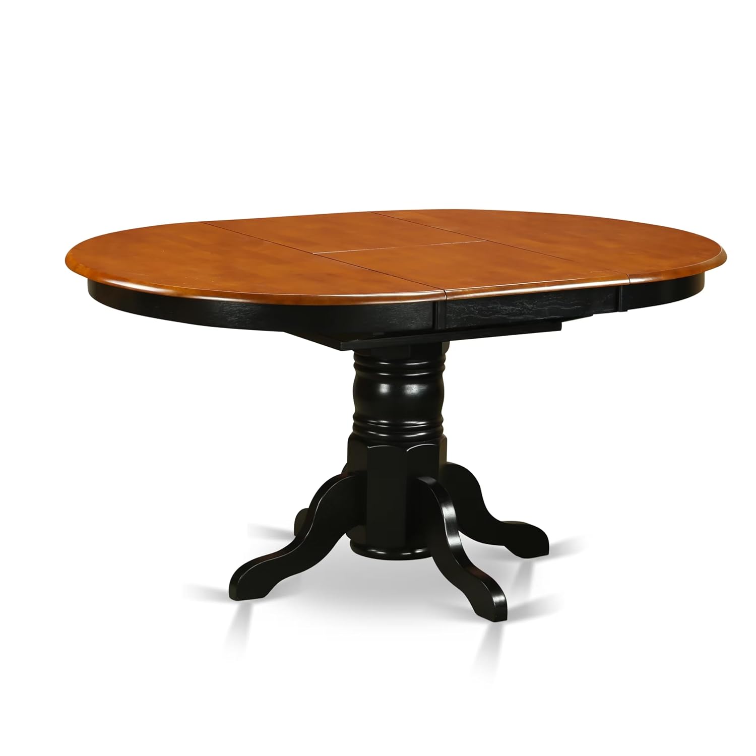 East West Furniture AAVT-BLK-TP Avon Kitchen Dining Table - an Oval Solid Wood Table Top with Butterfly Leaf