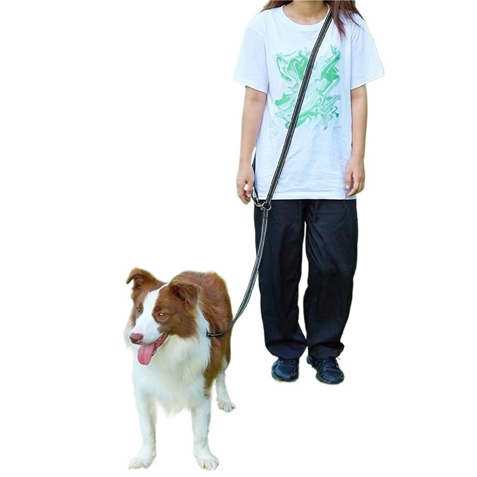 Correa Perro Manos Libres Correas for Perros Manos Libres for pasear y Correr, de 2,4 m Largo, Ajustables, Dobles, for(Black 2.5x200cm)
