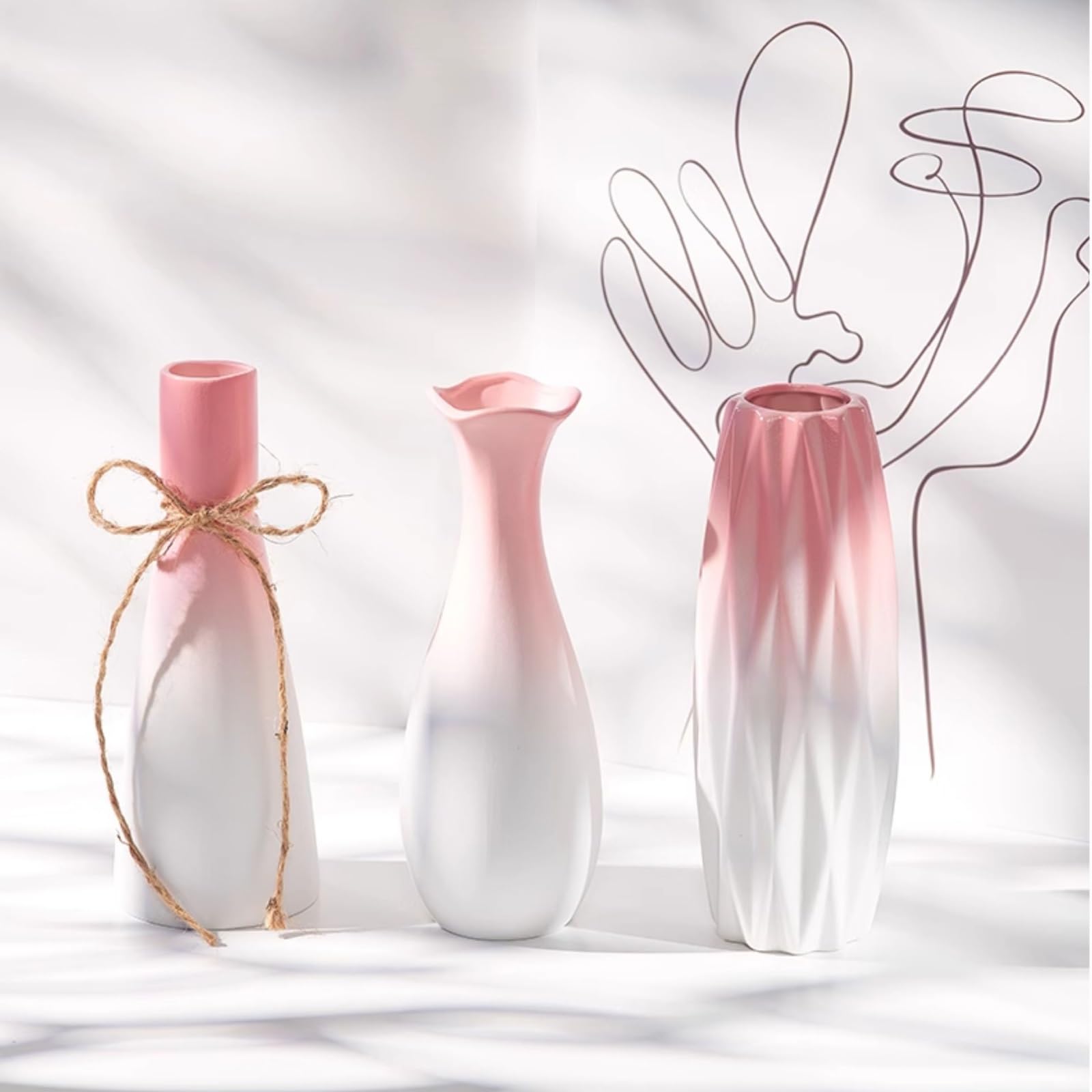 Wazony na kwiaty, Wazon ceramiczny | Neutralny do kuchni, salonu, sypialni, biura, półki, ozdoby na środek stołu, stołu jadalnego