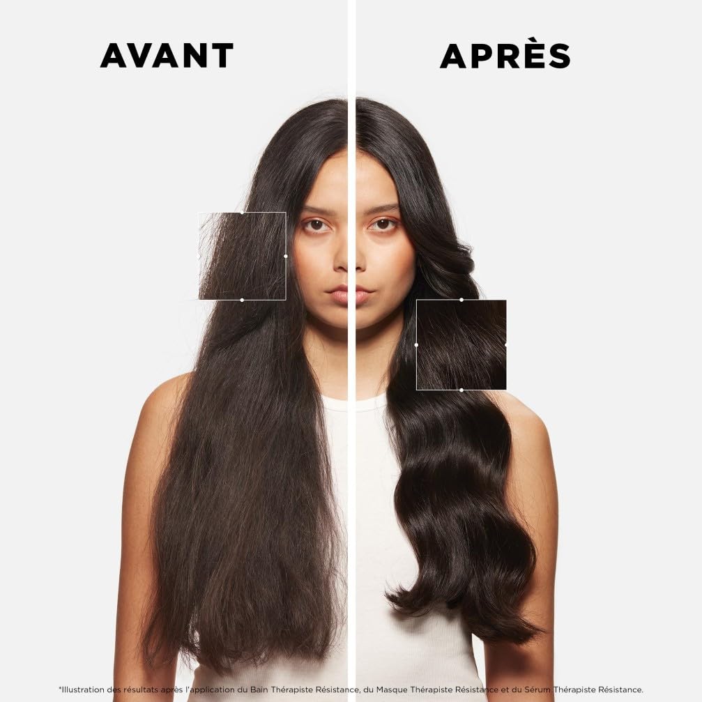 KÉRASTASE Résistance - Sérum Thérapiste - Double Soin Capillaire Sans Rinçage - Recréateur de Fibre Neuve - Répare & Lisse - Technologie FIBRA-KAP™ & Sève de Résurrection - Cheveux Très Abîmés - 30 ml