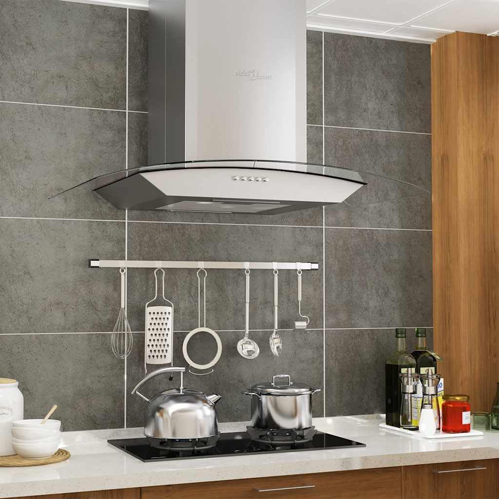 Wandmontierte Dunstabzugshaube 60 cm Edelstahl 756 m³/h LED Abzugshaube Kopffreihaube Küche Abluft Umluft Glas Filter Beleuchtung Kochinsel Modern Wandmontage