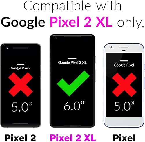 Miniatura 2 de Asuwish Funda compatible con Google Pixel 2XL, protector de pantalla de vidrio templado y accesorios para celular, fundas protectoras de silicona