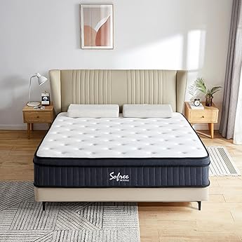 Novilla Full Mattress 10 Inch, Hybrid Full Mattress in a Box, Pocket Innerspring Pillow Top Mattresses for Motion Isolation, Mattresses Full Size Bed for Pressure & Pain Relief, Medium Firm Feel