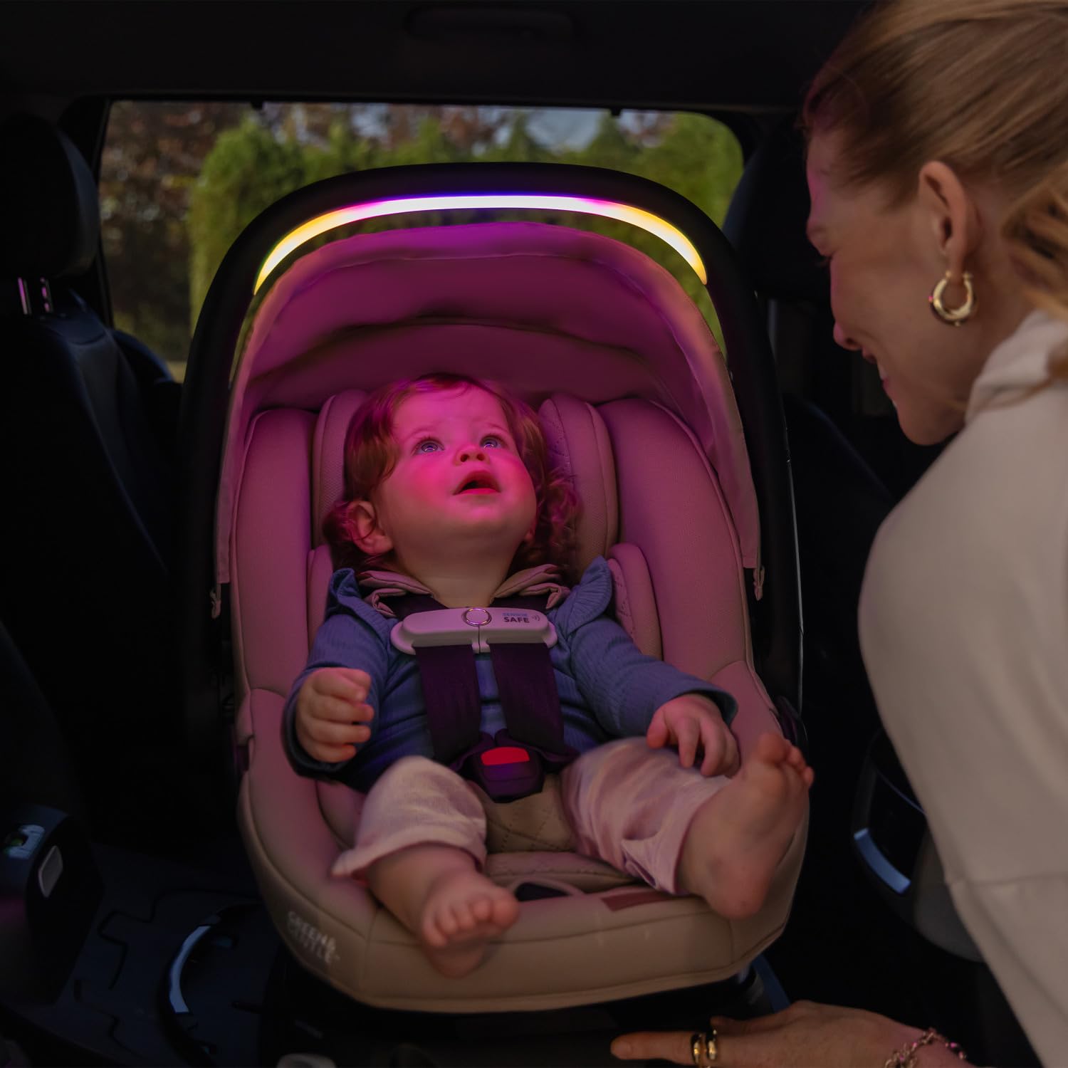 Evenflo Shyft Intuiti+ Travel System Featuring Revolve180 LiteMax NXT Preemie and Infant Car Seat with SensorySoothe and Green & Gentle (Jasper Black)
