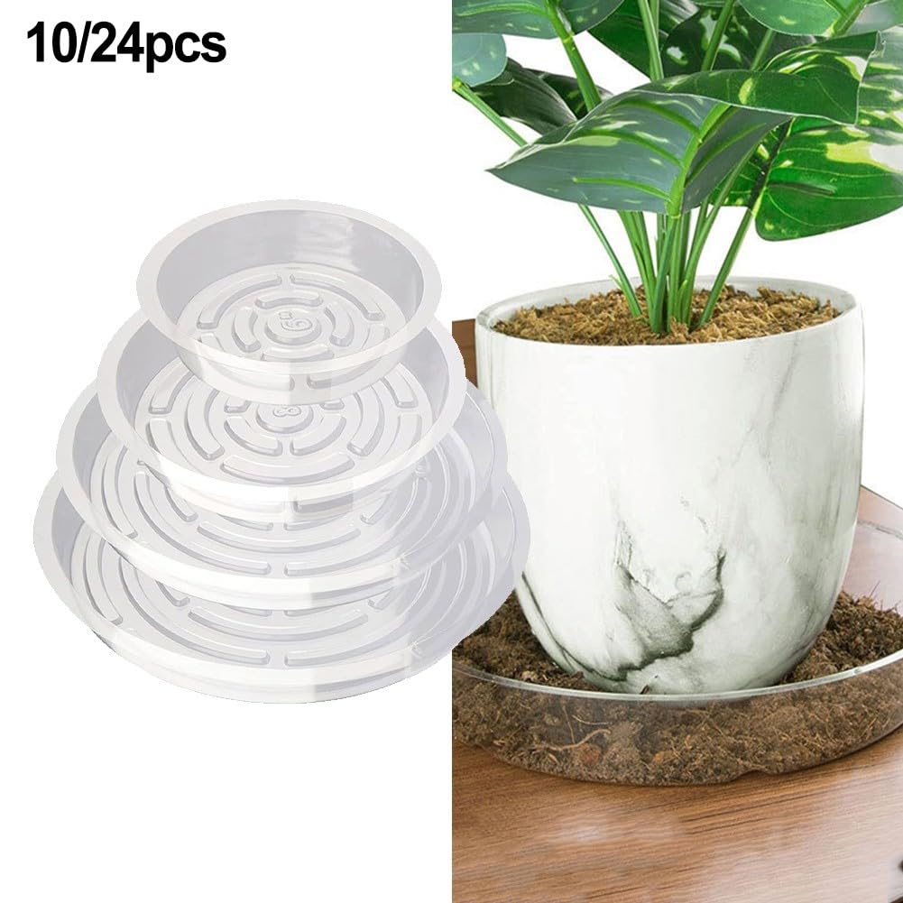 12 Stück Pflanzen-Untersetzer 15,2 Cm – Transparent, Tief, Aus Recyceltem PET