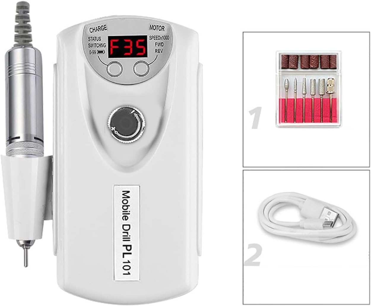 電動ネイルマシン 40000RPM ネイルドリルマシン、LCD 速度表示付き電動