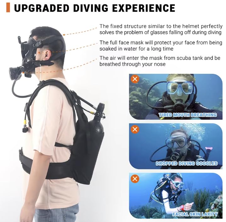 Maschera da snorkeling integrale con supporto per fotocamera, anti appannamento, a prova di perdite, per adulti, vista panoramica a 180°, attrezzatura da snorkeling