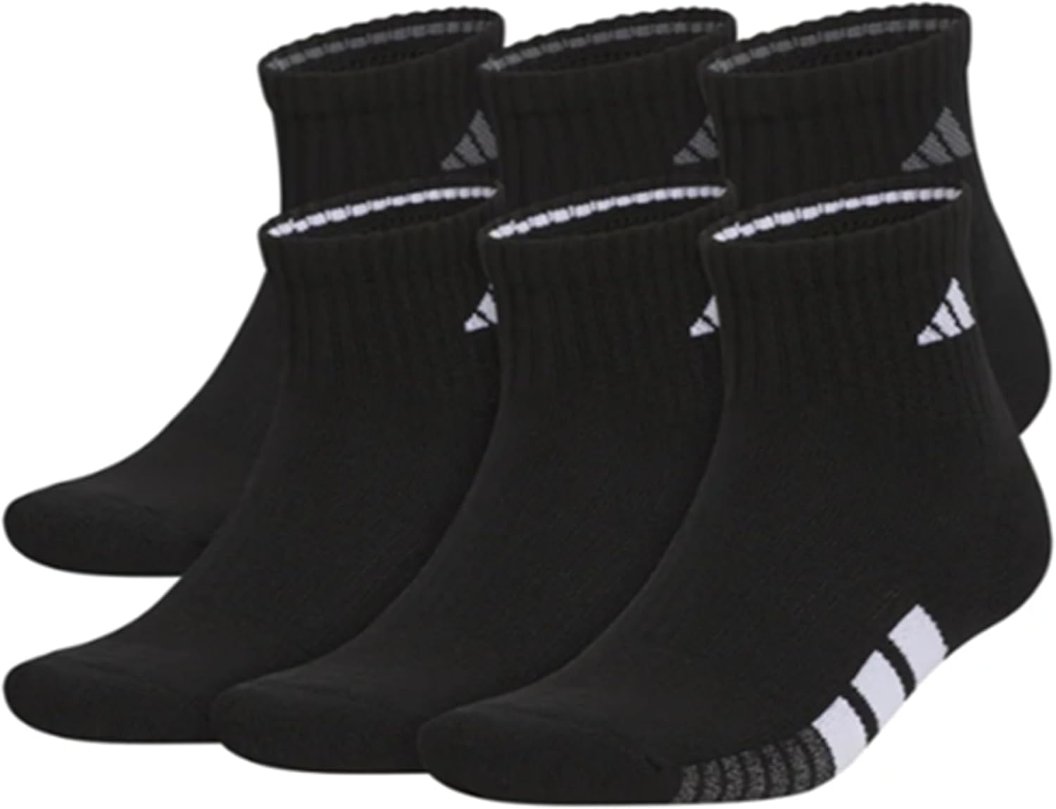 adidas Mens Cushioned Quarter Ankle Socks (6-Pair Pack)
