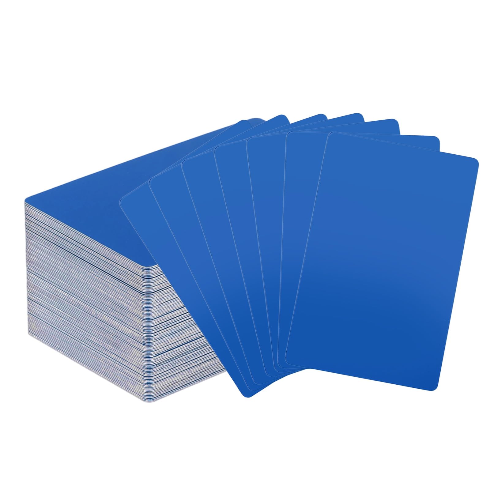 QUARKZMAN 200Stk Metall Visitenkarten Aluminium Laser Gravur Rohlinge Namenskarten (0,4mm Stärke, Dunkelblau) - Vielseitig Personalisierbar Für CNC Laser Gravurgerät DIY Druck Büro