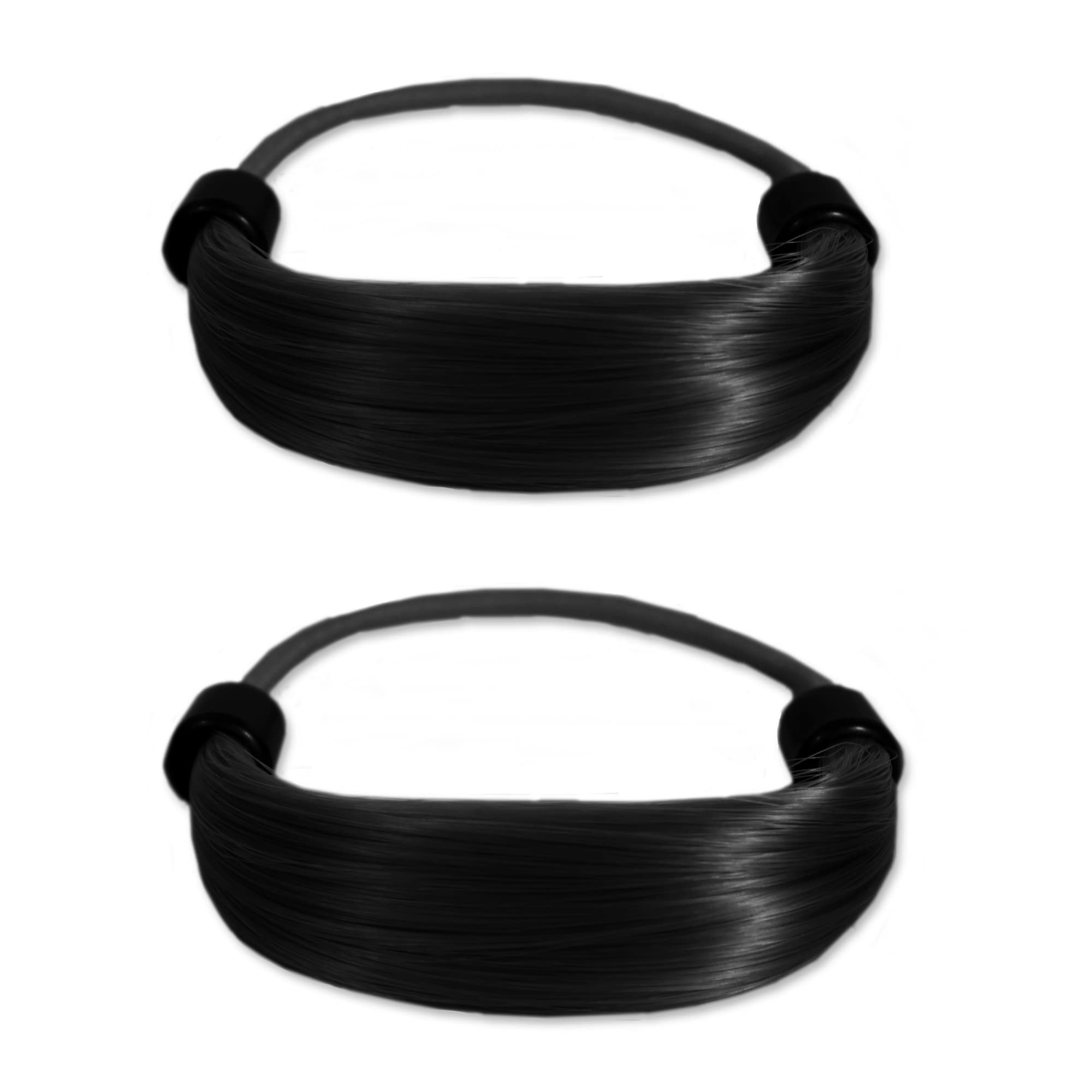 Mia Tonytail Ponytail Wrap, Synthetic Hair That Looks Like Your Own Hair Wrapped Around, Classic + Chic - Black 2 Piece Pack