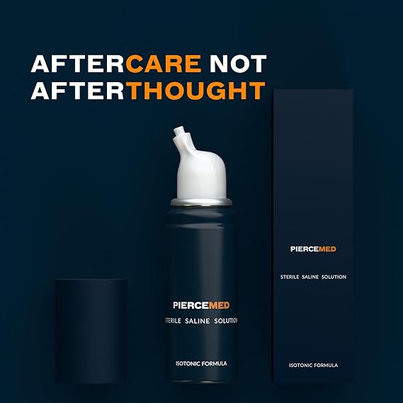 PIERCEMED Piercing Aftercare Spray 70ml - Hypoallergenic, Promotes Healing, Fine Mist, 100% Aerosol-Free, Professional Piercing Care Solution