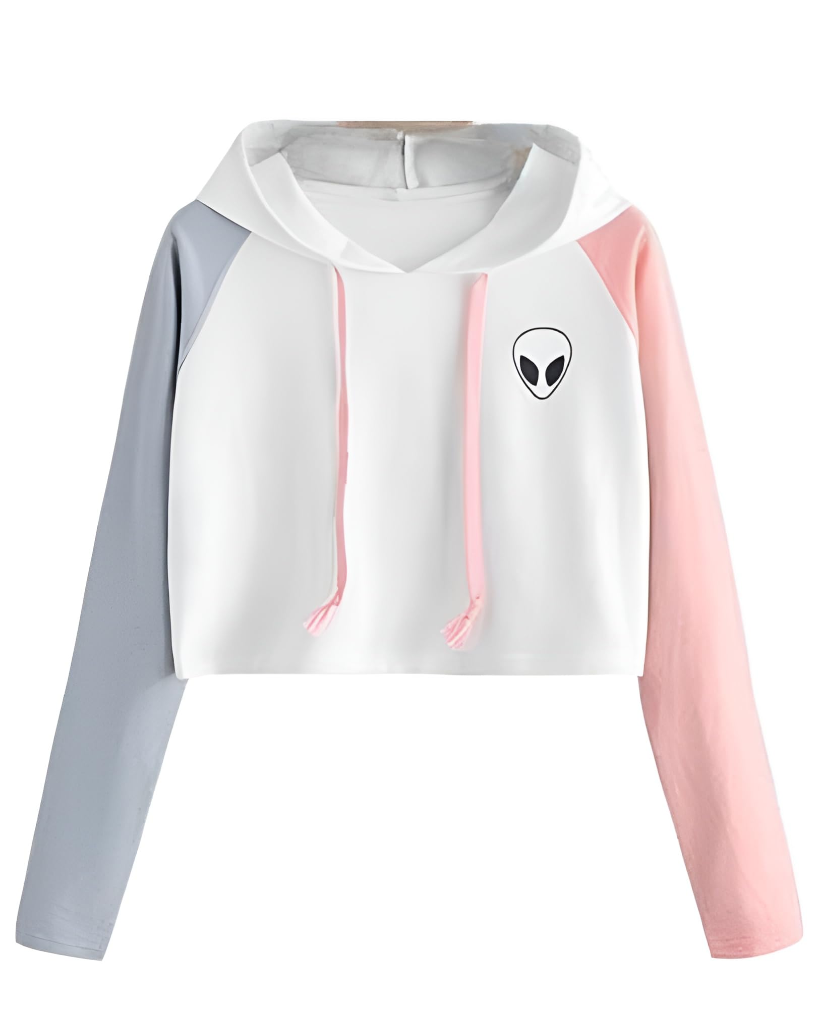 Women's Alien Hooded Crop Hoodie Winter Wear-image-1