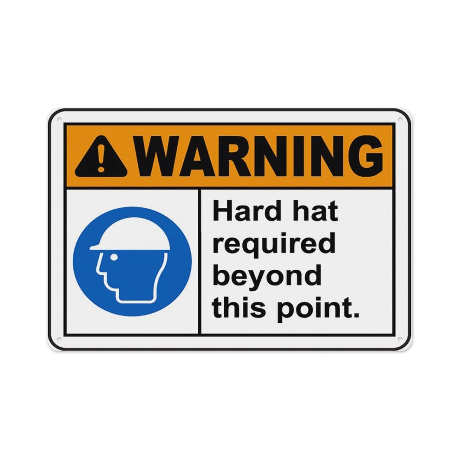peiyeety Hard Hat Required Beyond This Sign Aluminum Tin Warning Signs For Home Outdoor Garden 8X12 Inches