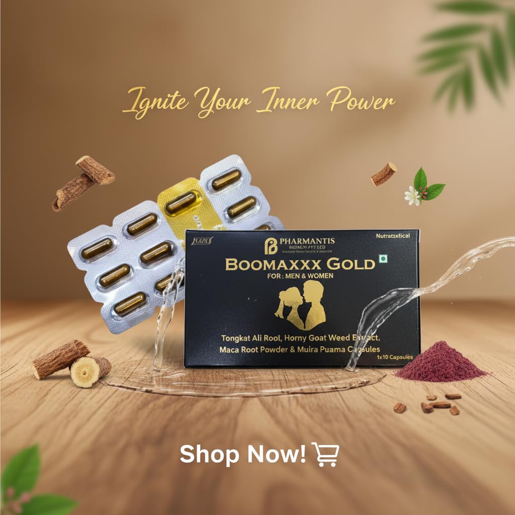 Boomaxxx Gold Herbal Capsules for Men & Women | With Tongkat Ali, Maca Root, Horny Goat Weed & Muira Puama | Daily Vitality & Wellness Support | 10 Capsules — Amazon image 4