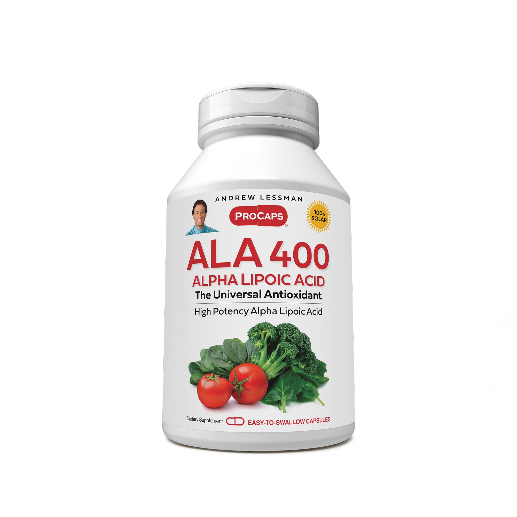 ANDREW LESSMAN Alpha Lipoic Acid ALA 400mg - 120 Capsules - The Universal Anti-Oxidant, Ultra-High Potency, No Additives
