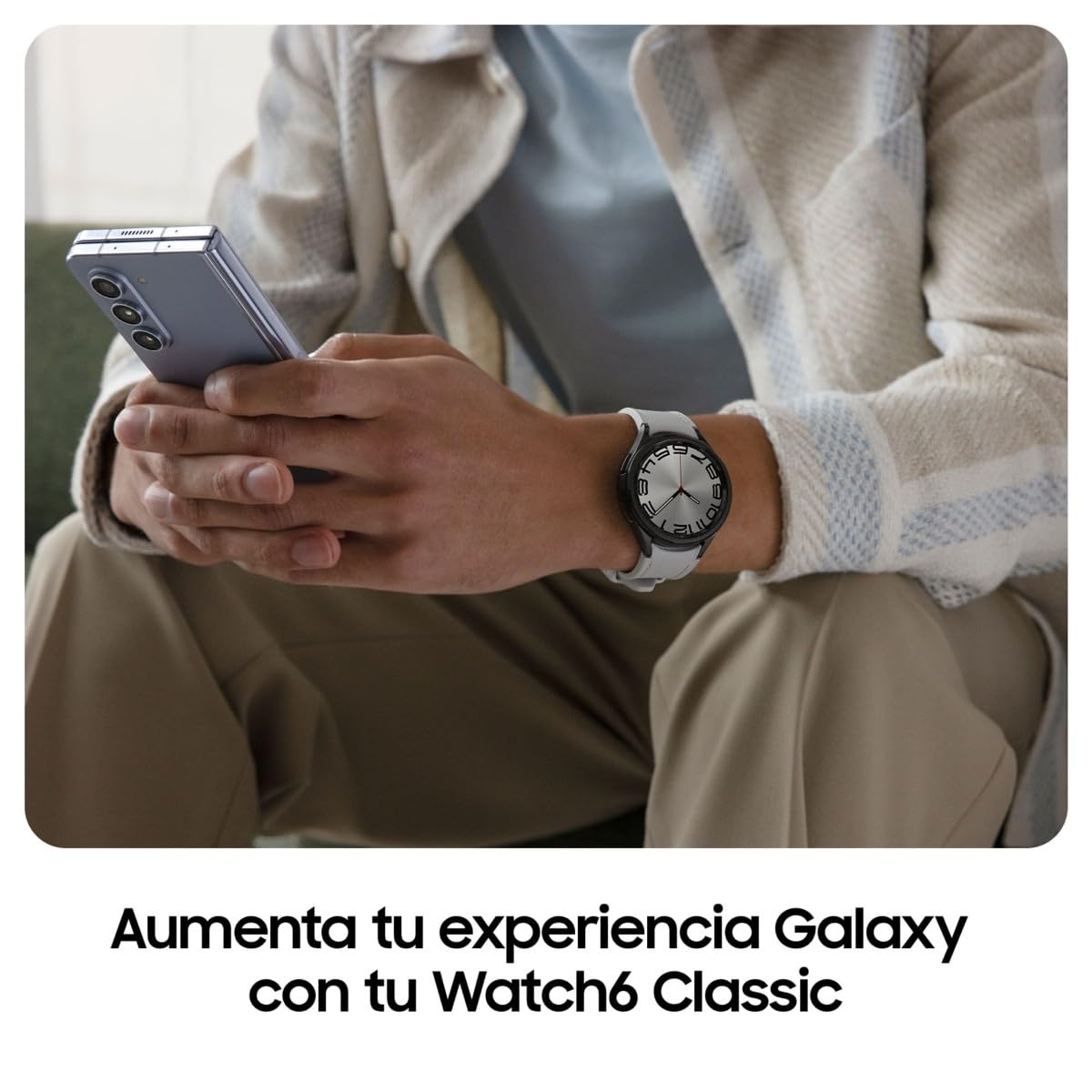 Samsung Galaxy Watch6 Classic 4G LTE, 43 mm + Correa de recambio - Smartwatch, Control de Salud, Seguimiento Deportivo, Batería de Carga Rápida, Plateado (Versión Española)