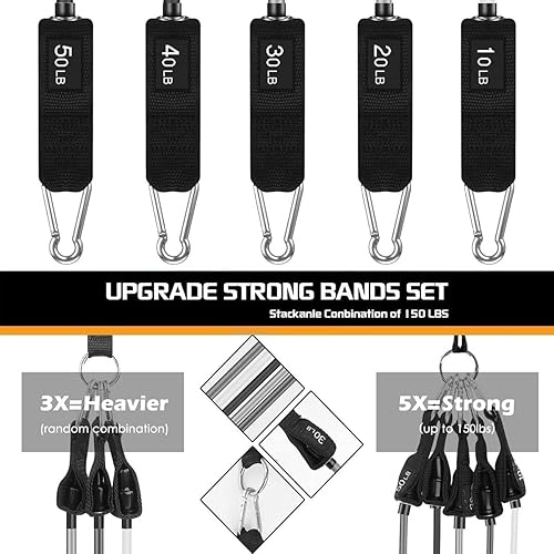 Miniatura 4 de VEICK Resistance Bands, Exercise Bands for Working Out with Handles, Elastic Workout Bands for Men Women, Exercising Bands for Strength Training