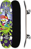 Skate Infantil Iniciante Montado Completo Iniciante 70KG Colorido Skull Life Dreams