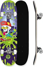 Skate Infantil Iniciante Montado Completo Iniciante 70KG Colorido Skull Life Dreams
