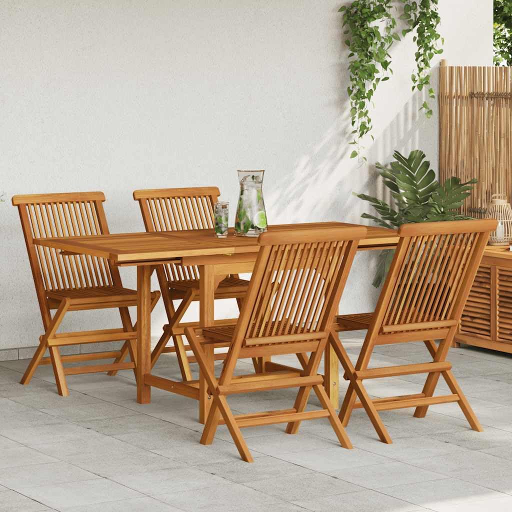Gruppo da giardino in legno massello in teak, 5 pezzi