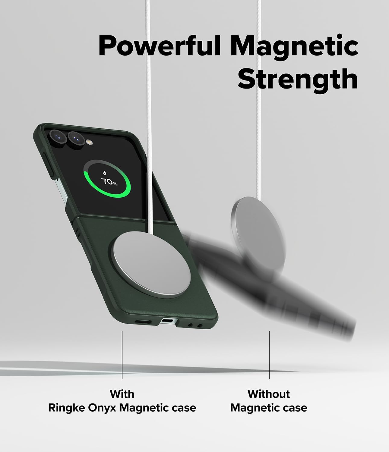 Ringke Onyx [Compatible with MagSafe] Designed for Samsung Galaxy Z Flip 7 Case, Oil & Dirt Resistant Enhanced Grip Non-Slip Texture Lightweight Cover - Magnetic Dark Green