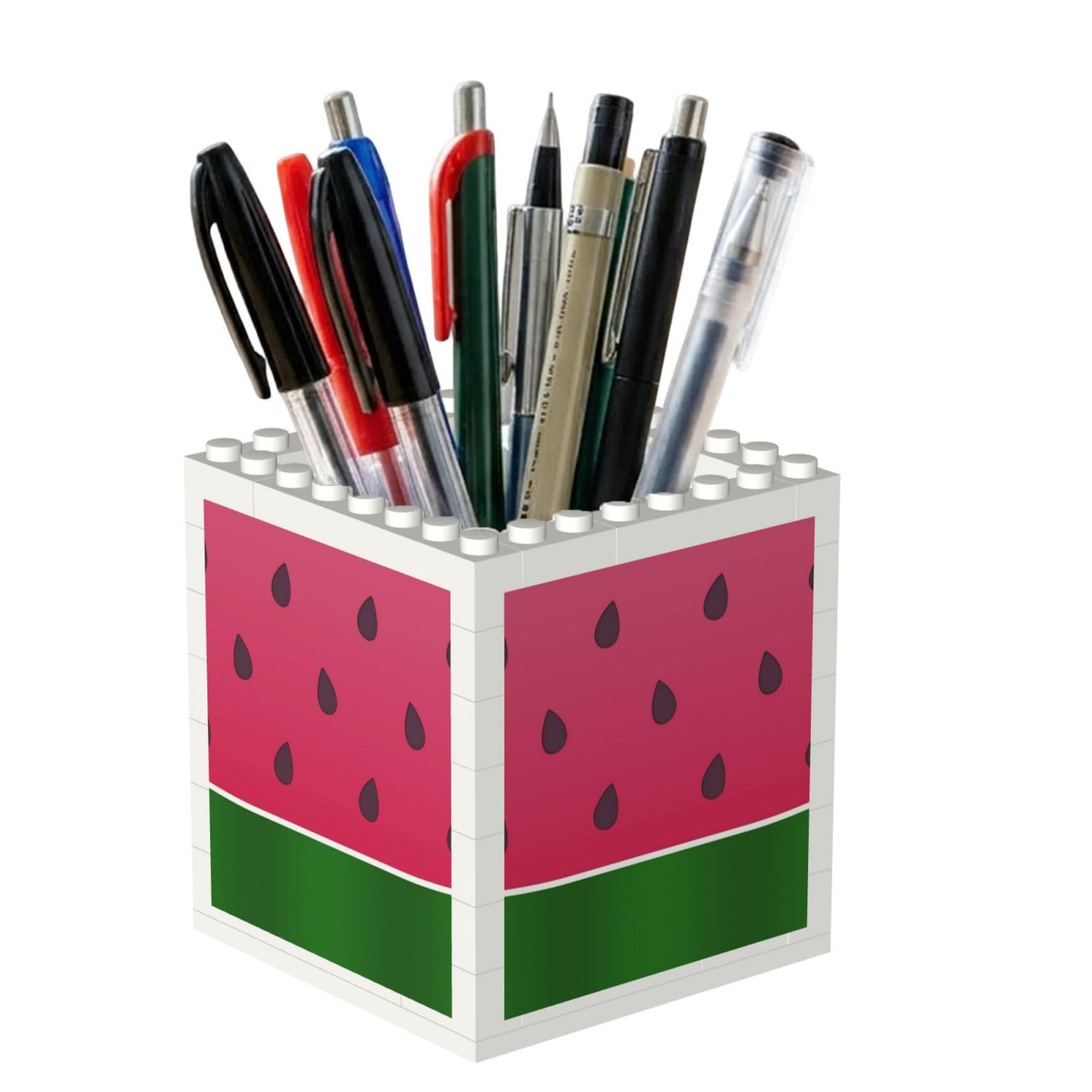 Poadnly Watermelon Fruit Summer, Pen Pot Pencil Holder for Office Home School, Compact Desk Organiser for Office Stationery