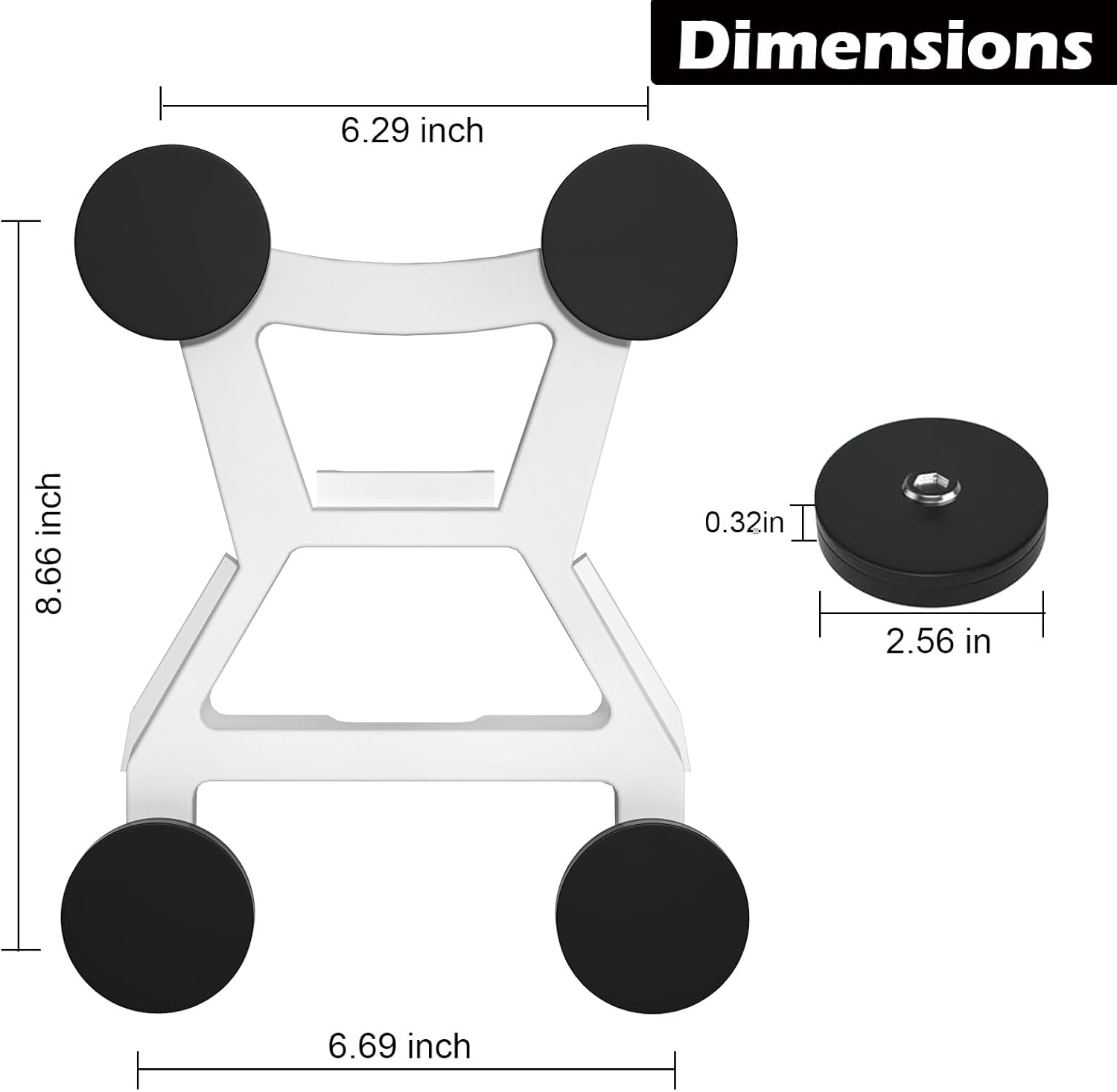 Starlink Mini Magnetic Mount，Roof Mount for RVs, Vans, Boat, Yachts (White)