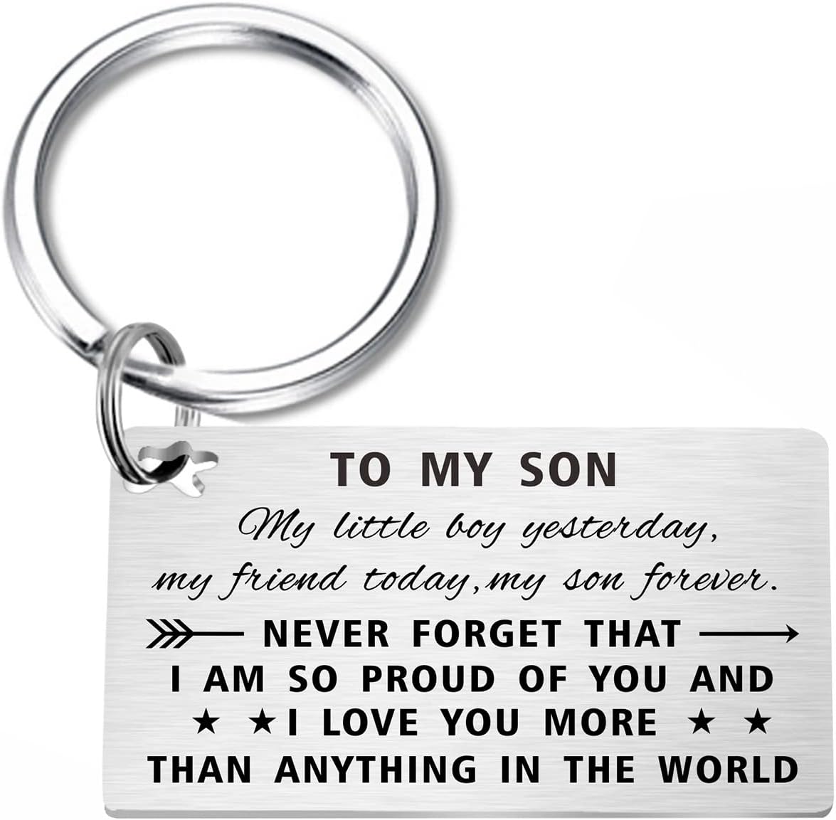 TGCNQSon Gifts, My Son Keychain, I Love You Son Gifts for Christmas Birthday Graduation Back to School, My Son Keychain, Medium