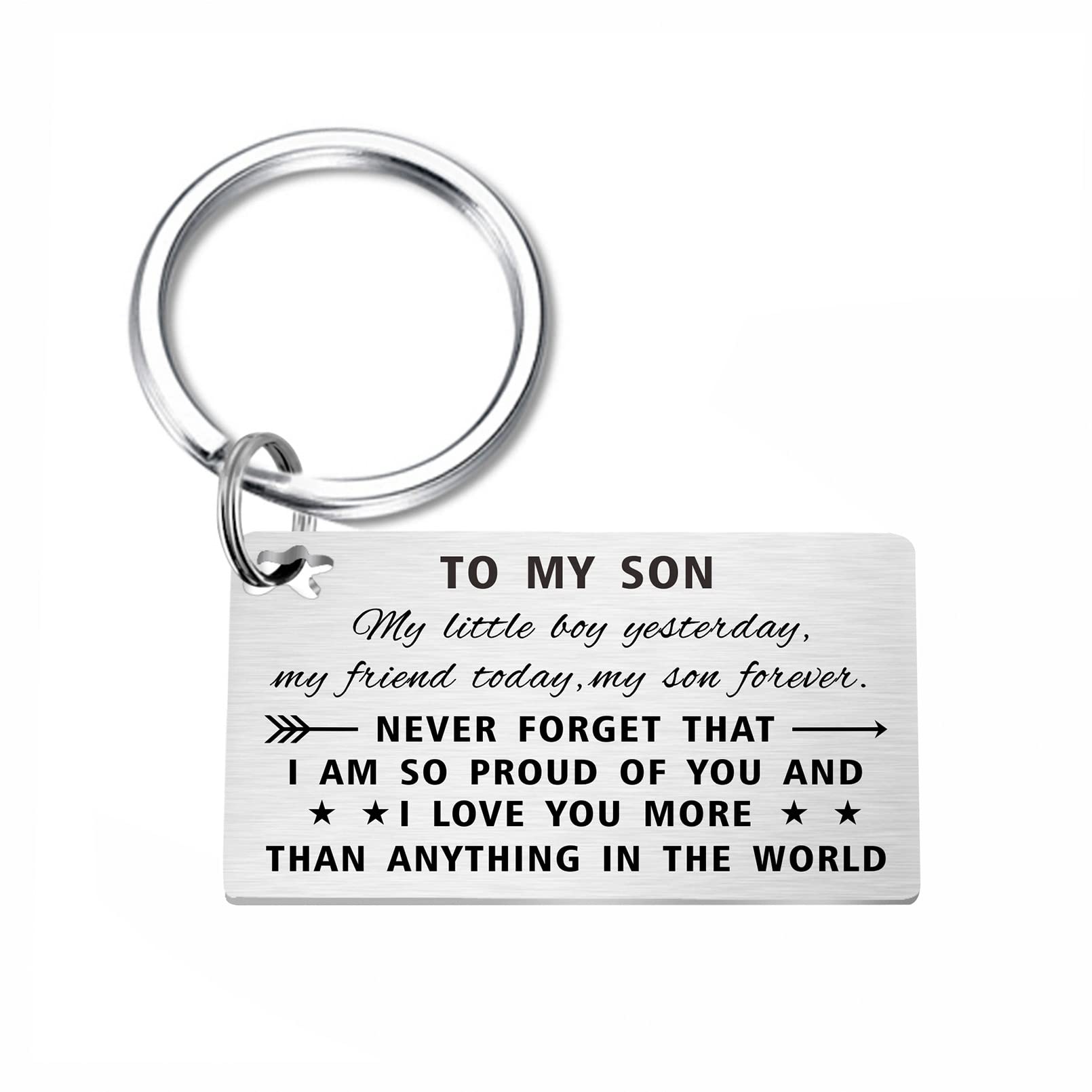 TGCNQSon Gifts, My Son Keychain, I Love You Son Gifts for Christmas Birthday Graduation Back to School, My Son Keychain, Medium