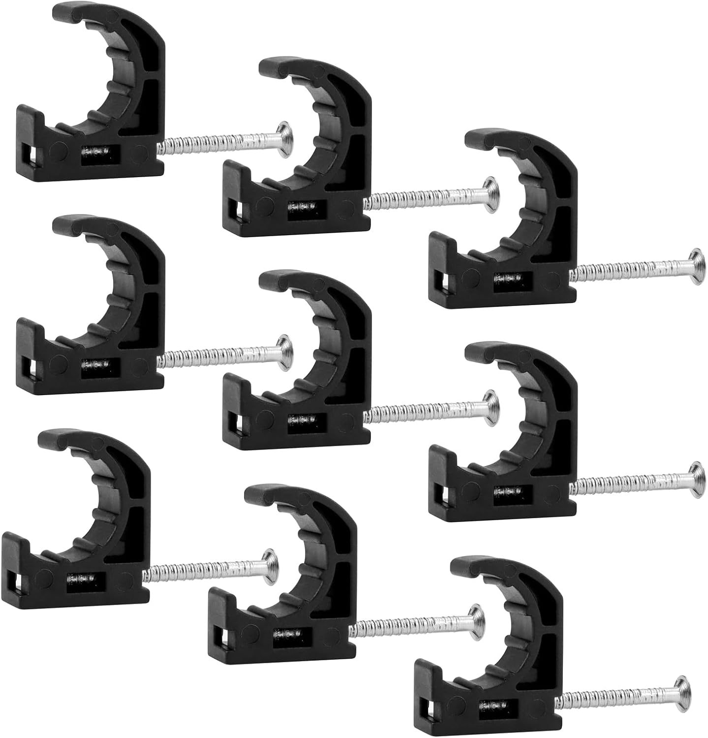 1/2 Inch PEX Pipe Clamps - J-Hook Pipe Hangers with Nails for PEX Tubing, Plumbing Line Brackets, Pipe Support Clamps (200, 1/2 Inch)