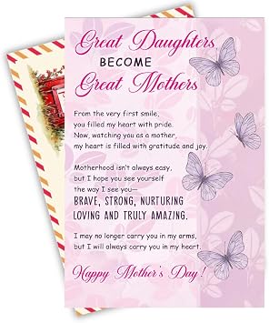 BlinkBlink Mothers Day Card for Daughter, Heartfelt Mothers Day Card for Daughter with Envelope and Seal, Cards for Daughters from Mom, Dad