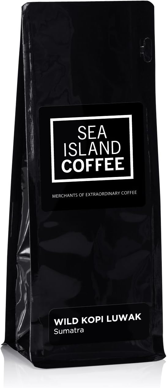 Wild Kopi Luwak Civet Cat Ground Coffee 125g Bag - Indonesia Sumatra Gayo Highlands - For Cafetiere French Press Drip Filter V60 and Aeropress - Roasted To Order And Shipped From Sea Island Coffee