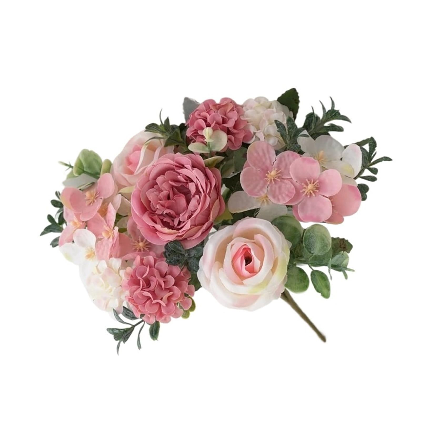 HamPaesk 4/5PCS Simulation Hydrangea Bouquet Silk Retro Fake Flower Shopping Mall Decoration Artificial Flowers(Pink,5pcs)
