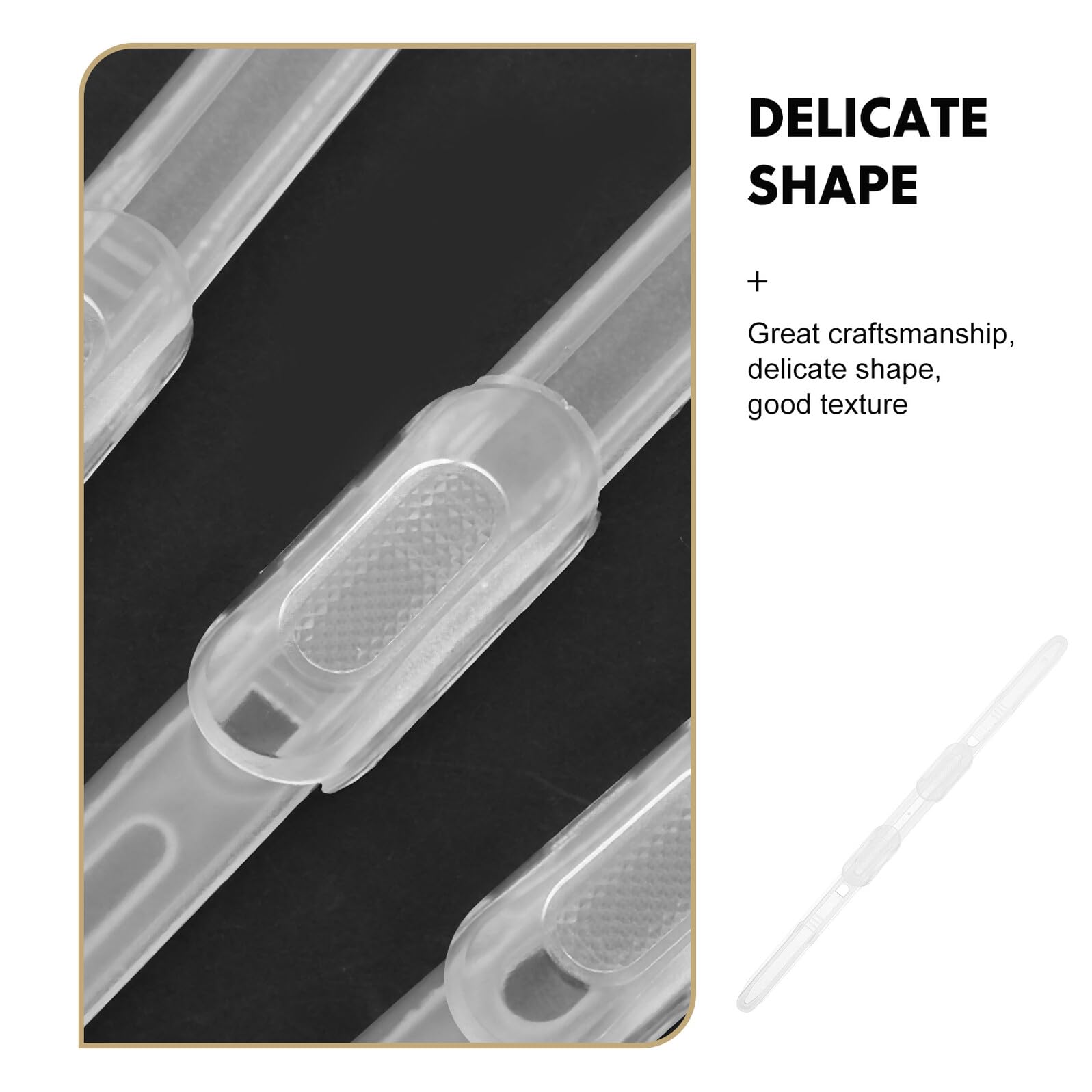 Healeved Lot de 100 Pinces à Reliure en Plastique Transparent Attaches à Deux Trous pour Documents Organiseur de Feuilles Mobiles Accessoires de Bureau pour Classement