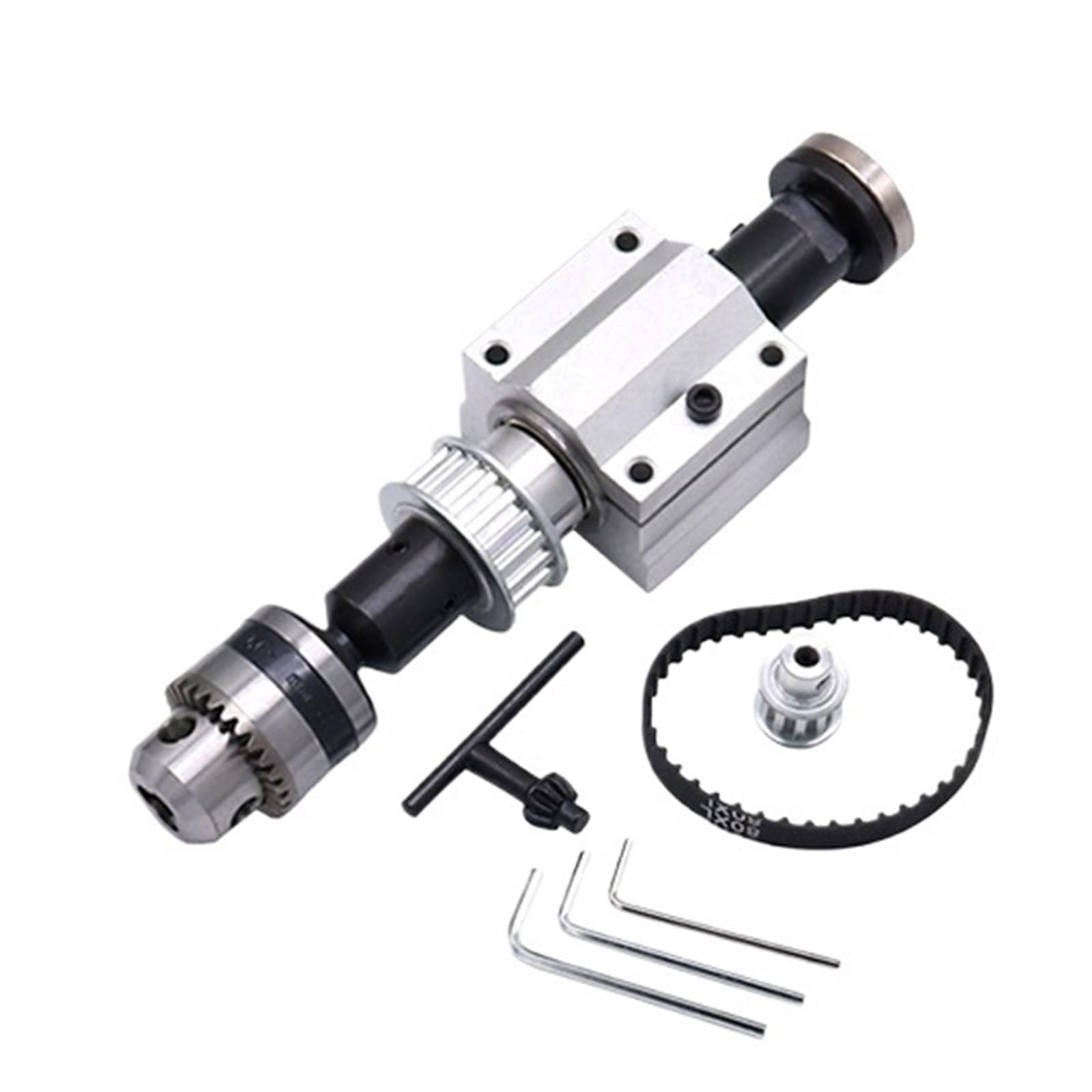 Chtkagv Grey Unpowered Lathe Spindle Assembly - B10/B12/B16 Drill Chuck For Small Accessories And Trimming(Grey)