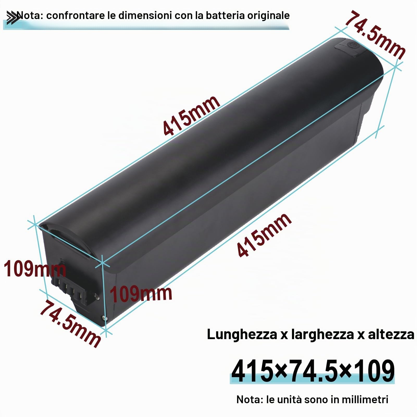 Batteria Ebike 36V 15Ah batteria di ricambio per ESKUTE-Bike Polluno bicicletta città con caricabatterie &BMS batteria al litio per 36V(36V 15Ah)