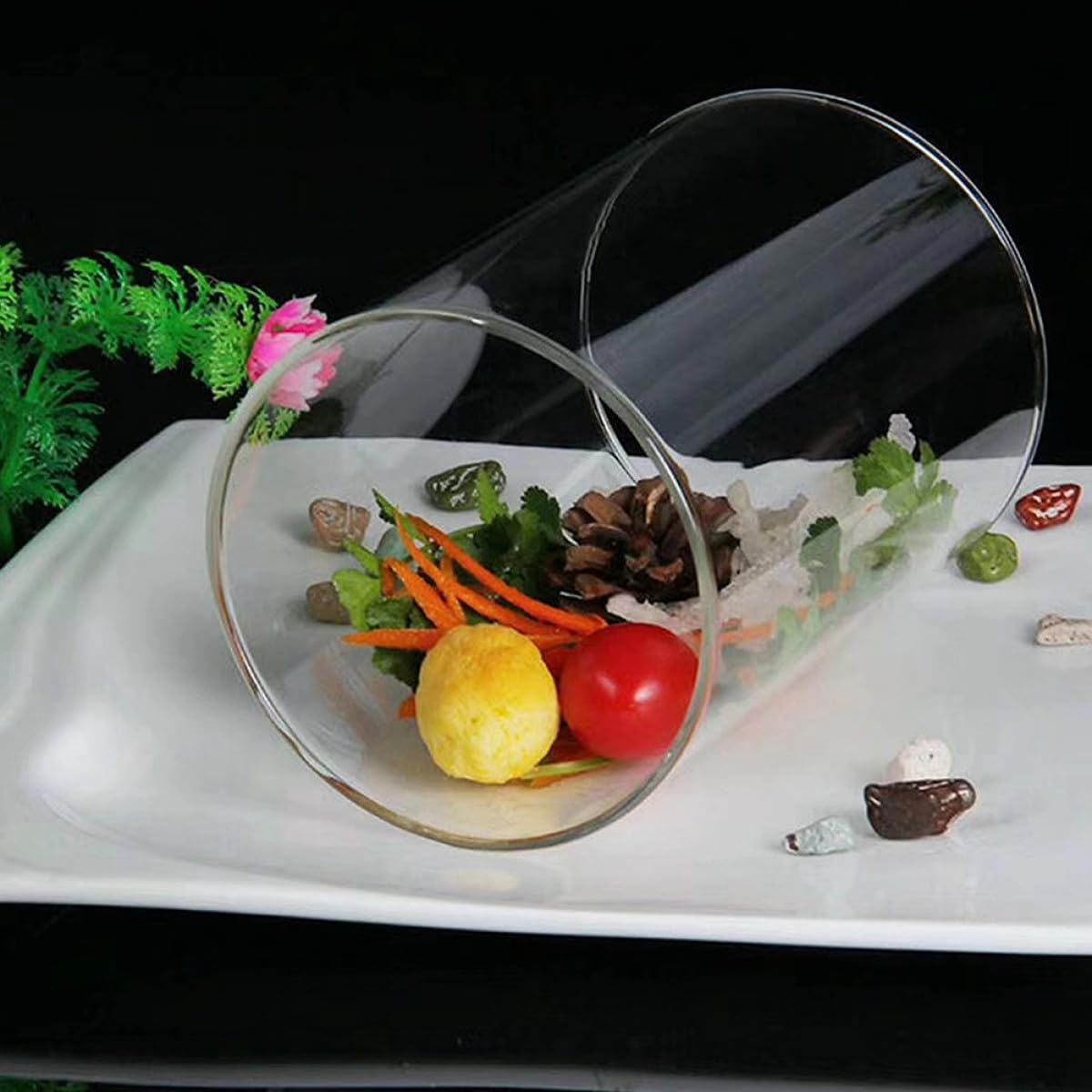FUOYLOO Glaszylinder Windlicht mit Boden 18x12cm Teelicht Ersatzglas für Hochzeit und Wohnzimmer Transparente Tischdeko für Innen und Außen
