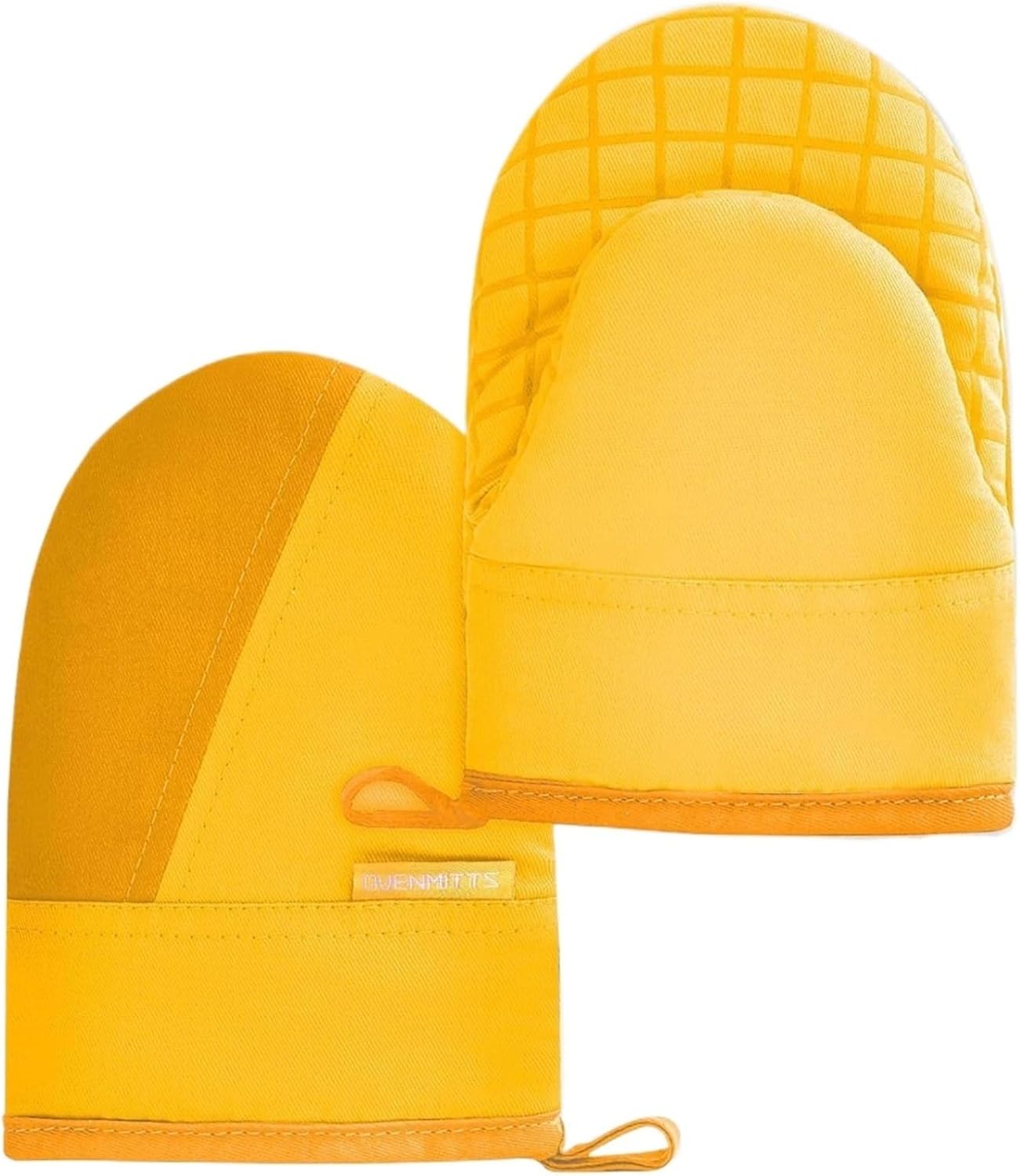 Mini Oven Mitts, Heat to 500°F, Non-Slip Silicone with Hanging Loops for Cooking and Baking
