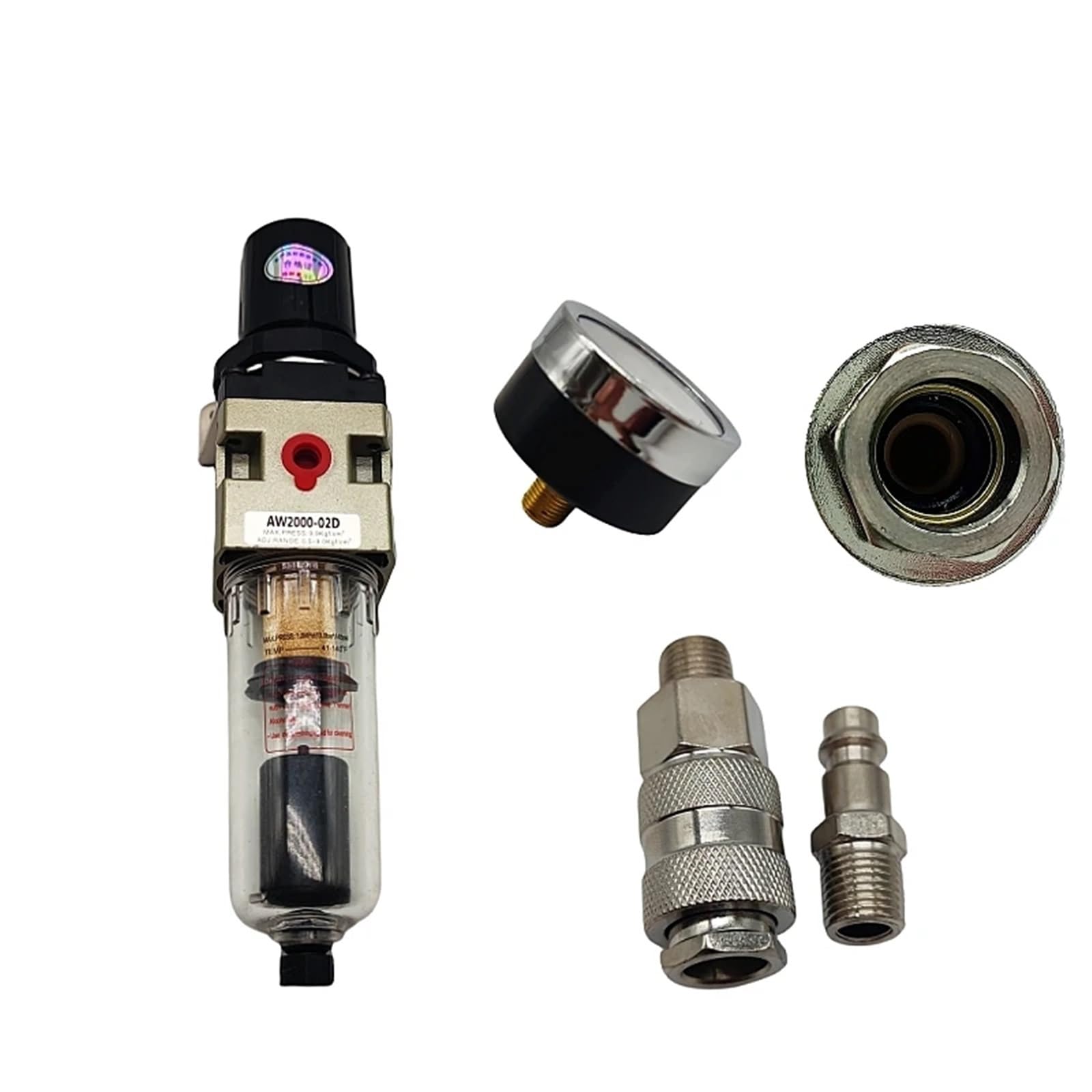 AW2000-02D Sprężarka pneumatyczna z automatycznym regulatorem ciśnienia filtra powietrza spustowego i separatorem oleju i wody do kompresji powietrza (AW2000-02D BAO12, rdzeń światłowodowy)