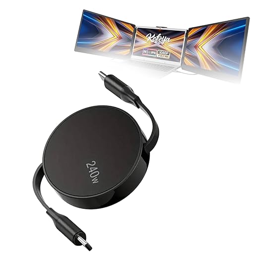 Cable Extensor de Pantalla Portátil USB-C 240W Retráctil